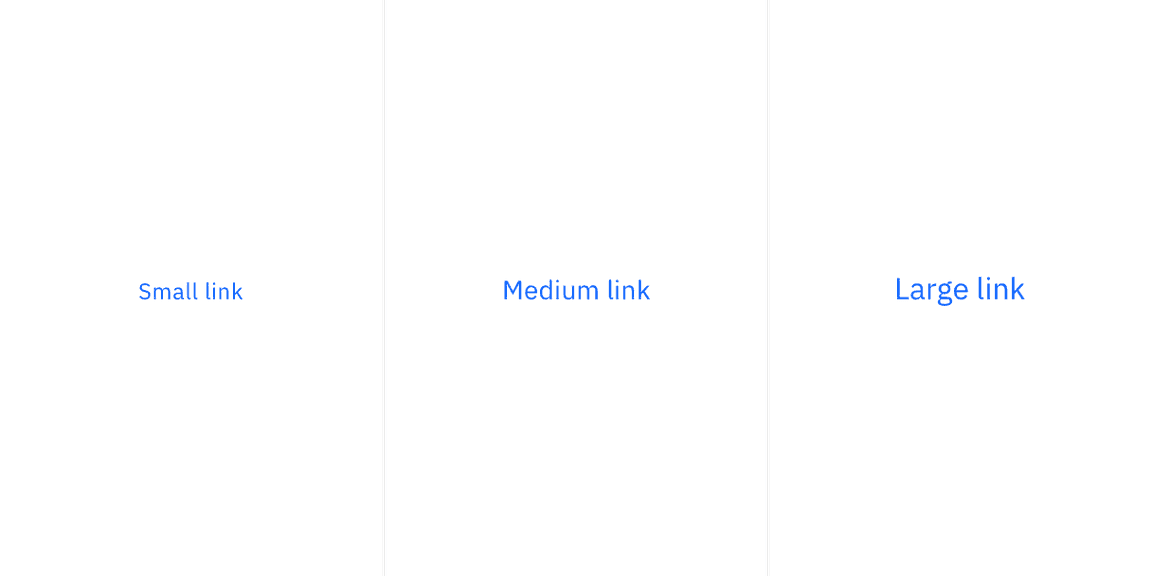 Examples of link sizes