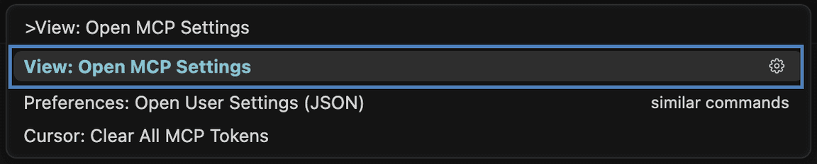Cursor MCP Settings