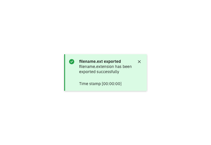 Example of a success notification