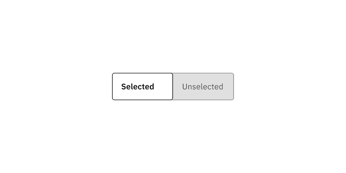 Example of default content switcher low contrast color