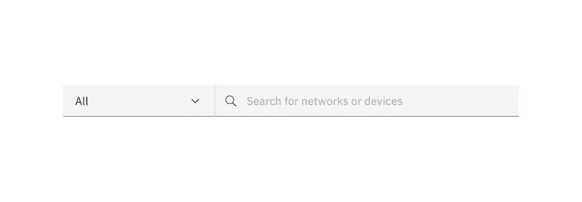 Example of a scope filter on a search field