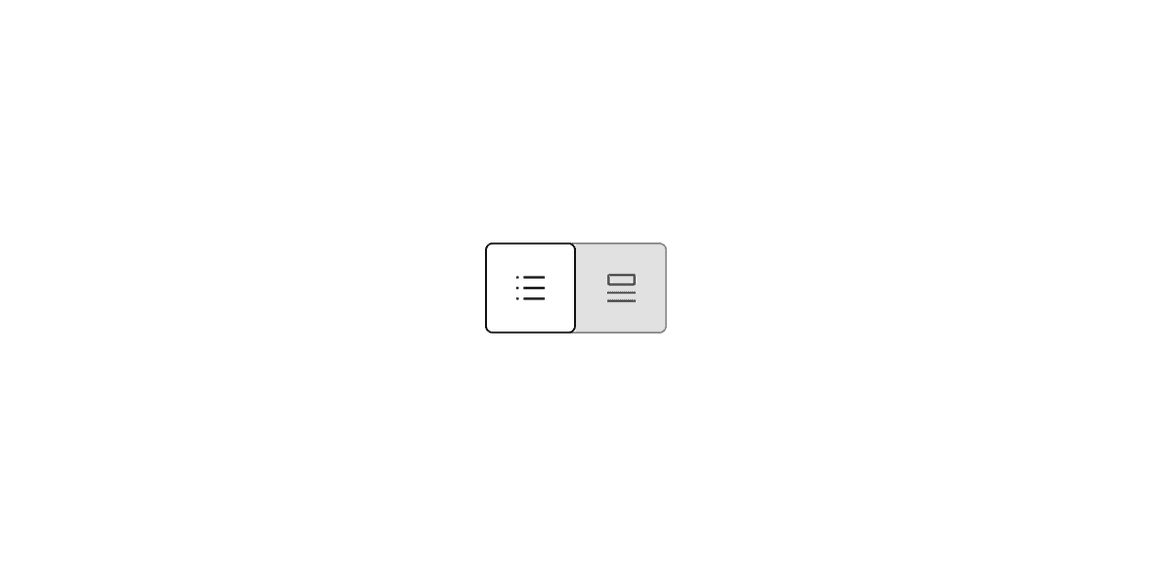 Example of icon content switcher low contrast color