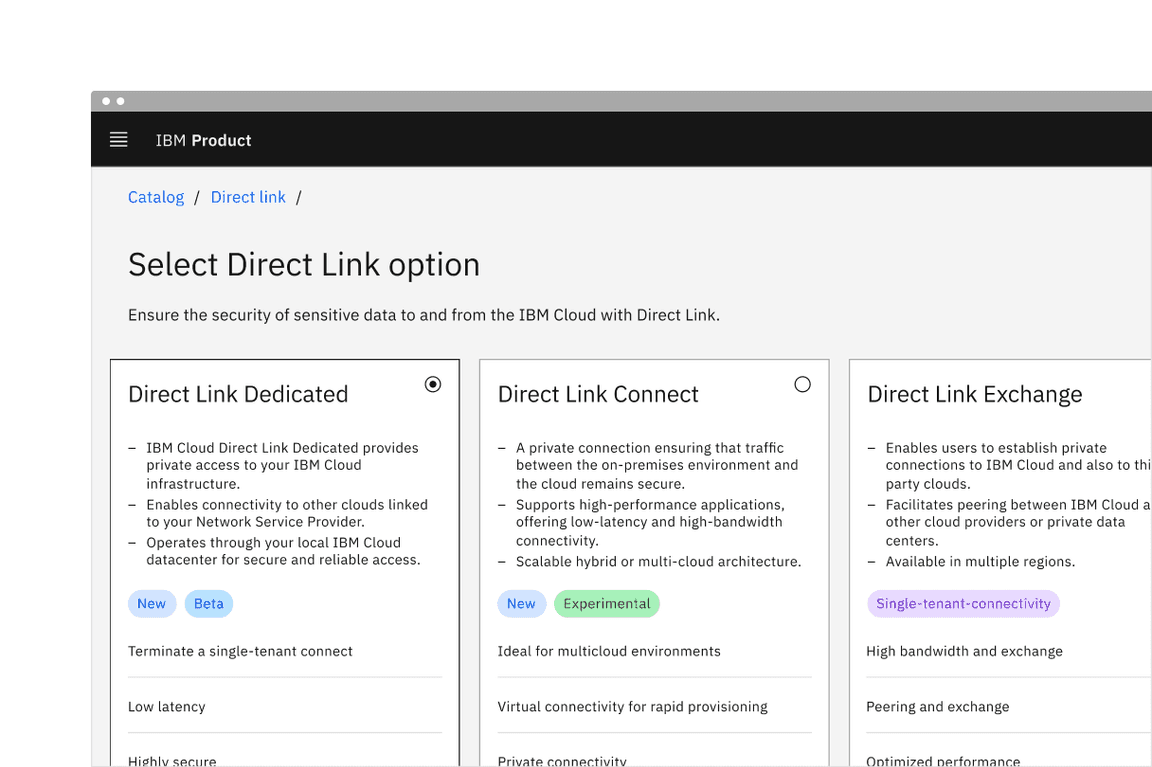 Example of the unordered list variant in a UI